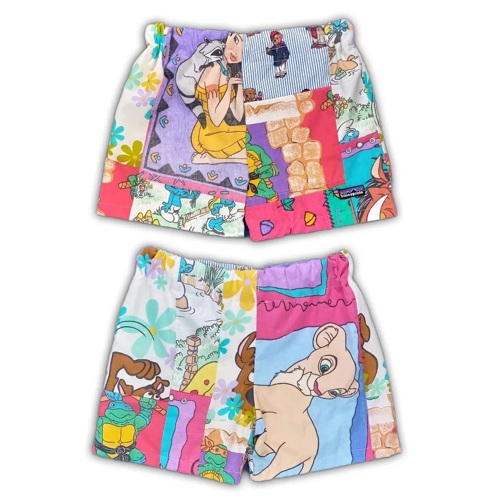 Vintage Custom Medley Pocahontas Lion King TMNT Polo Bear Bennygonia Shorts - Picture 1 of 12